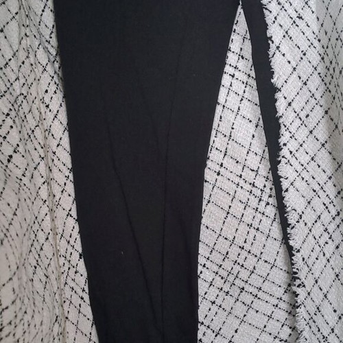Zara Basic black and white tweed faux-wrap skirt with integrated leggings new