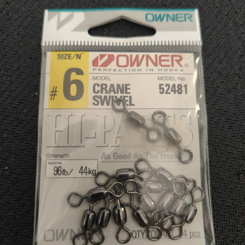 Owner Crane Swivel 52481 size 6 fishing swivels new, pack of 8