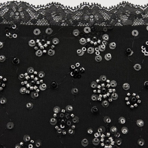 Midi skirt Zara black with beads, new, size XS