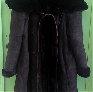 Δερμάτινο παλτό με γούνινη φόδρα