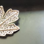 Silver 1000 Grade Handmade Brooch, Leaf Design