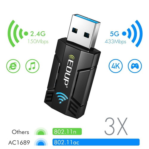 EDUP EP-AC1689GS AC1300 USB WiFi Mini Adapter with USB 3.0