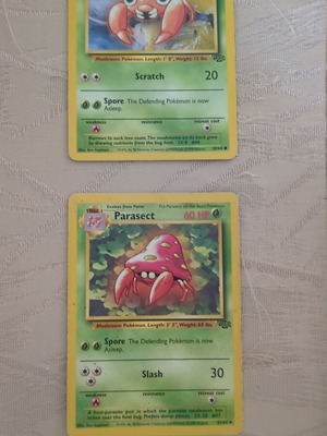 Pokemon cards Paras and Parasect used set