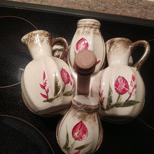 Set for salt, pepper, vinegar, oil new