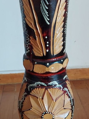 Handmade collectible wooden decorative vase like new