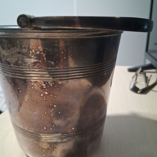 Silver-plated ice bucket Art Deco by Plato, like new, 13×13 cm