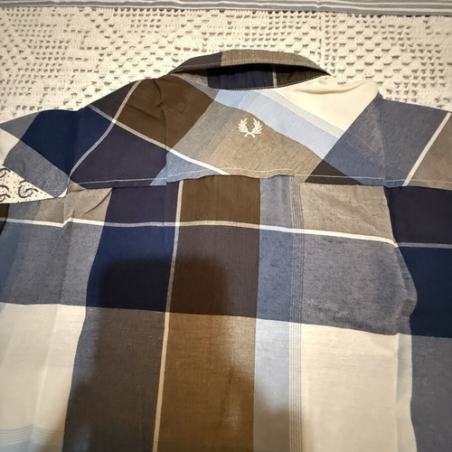 Fred Perry Women's Summer Shirt like new, blue and brown, size S