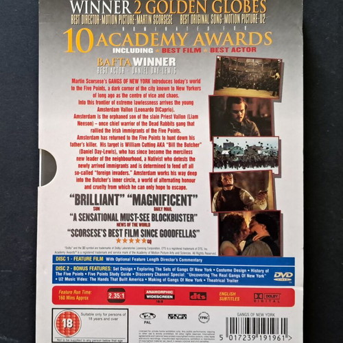 Gangs of New York Double DVD like new with English audio and subtitles