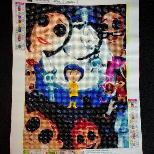Handmade Coraline Diamond Art canvas like new
