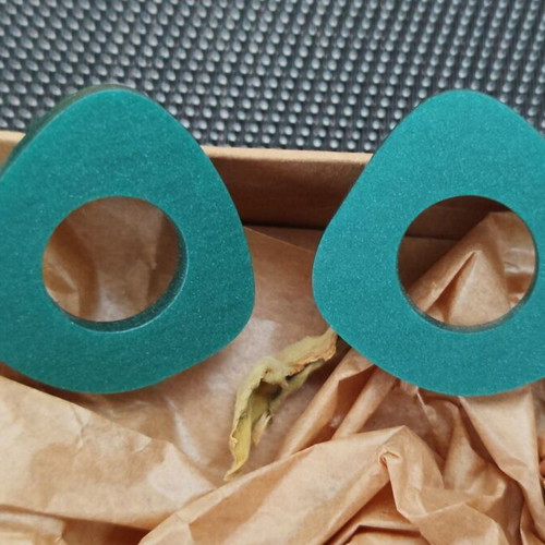 Petrol geometric abstract plexiglass earrings new