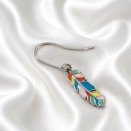 Handmade earrings silver 925 and enamel, new, multicolor
