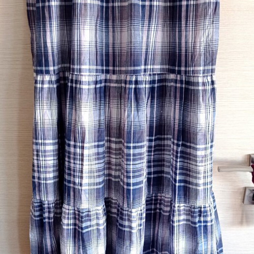 Long plaid dress with straps size Large used