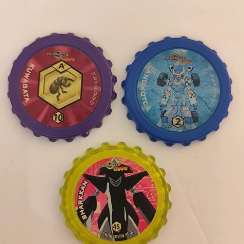 Medabots collectible caps set used, 2000s rare