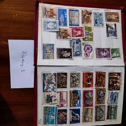 Various stamps used in 3 albums