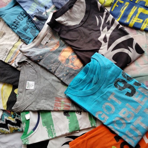Boys' t-shirts used, pack of 20, multicolor, ages 9-14