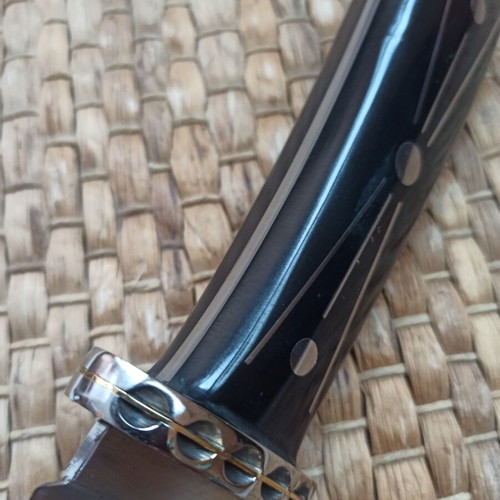 Wolf hunting knife new with wolf head and belt sheath