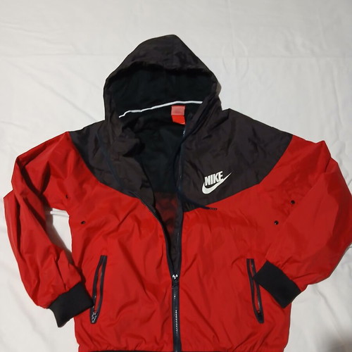 Nike Windrunner jacket used, red and black, size M
