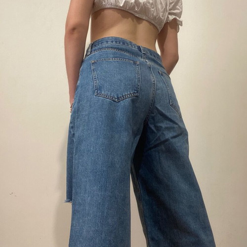 Zip culotte jeans like new, size 40, blue