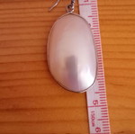 Handmade 925 silver oval dangle earrings with mother of pearl