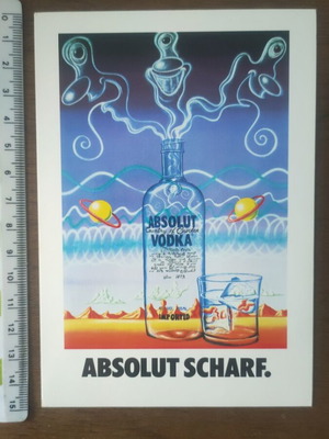 Absolut Vodka καρτ ποστάλ Absolut Scharf Kenny Scharf Pop Art 1987