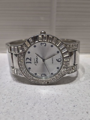 Tina Quartz Japan wristwatch used, stainless steel, silver