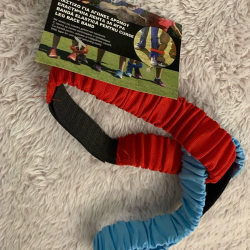 Legged Race skill game used, tied legs blue and red, set of 2