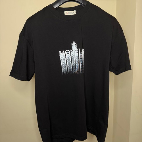 Moncler T-shirt new, black, cotton, sizes XL and XXL
