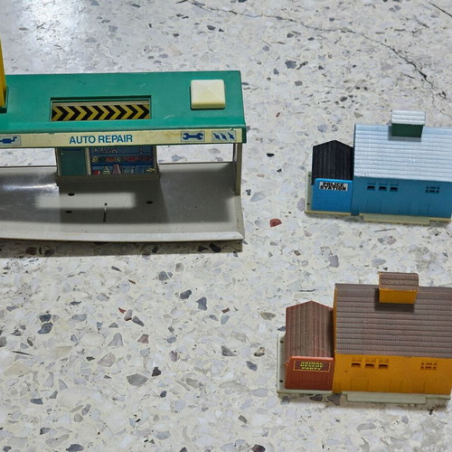 Buildings used, set of 3 (auto repair, police station, animal rescue)