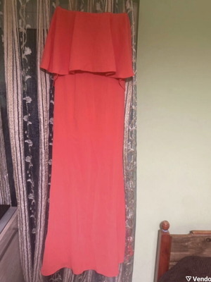 Danoff Formal Dress new orange strapless with straps