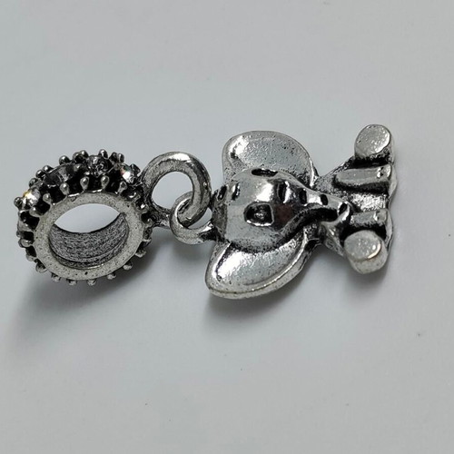 Silver Elephant Charm with Sparkling Rhinestones for Bracelet like new