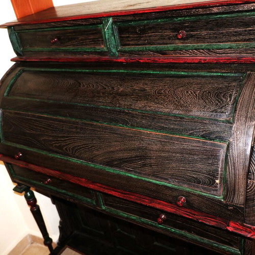 Antique handmade roll top desk used, interwar period