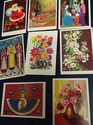 Vintage postcards pack of 8 from 1970 like new