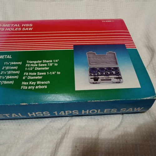 Bi-Metal Hole Saw Set 14 Pieces BI-METAL HSS YU-9366-11 New