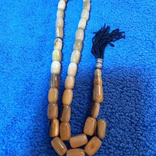 Egyptian Worry Beads from Animal Horn, 33 Beads, Like New