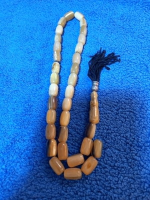 Egyptian Worry Beads from Animal Horn, 33 Beads, Like New