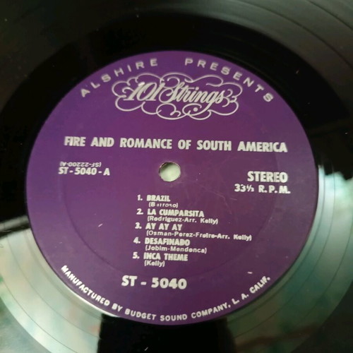 101 Strings Fire and Romance of South America vinyl used