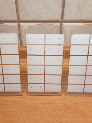 Plastic earring display stands used, pack of 3, white