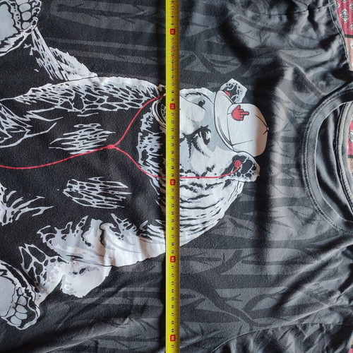 Cropp Bear with Headphones graphic T-shirt, black and grey