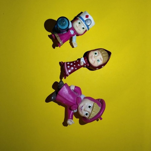 Masha and the Bear collectible figures set of 3 used