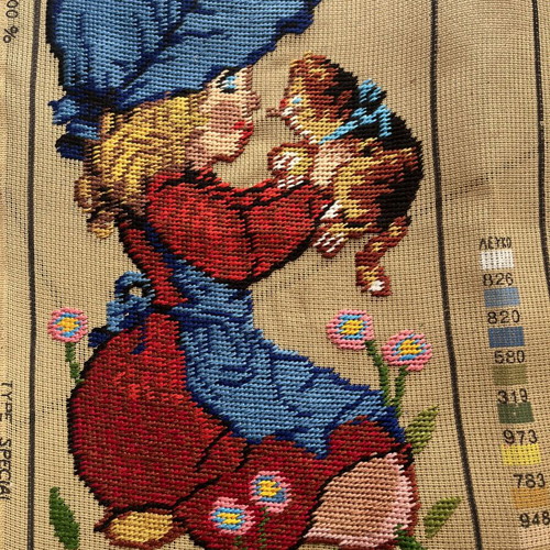 Set of 2 handmade framed embroidery artworks