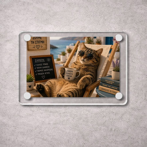 Acrylic fridge magnet "Today I Choose Me" Summer Cat new