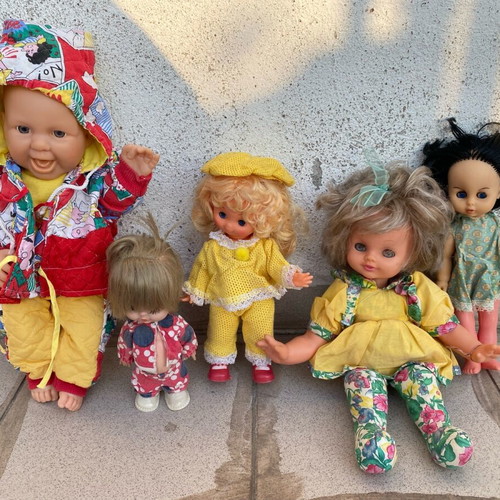 Old dolls used, set of 5