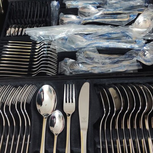 BSF German Cutlery Set 72 Pieces with 24K Gold Plated Accents