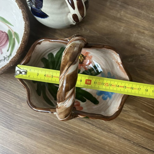 Set of 3 handmade vintage ceramics like new, handpainted