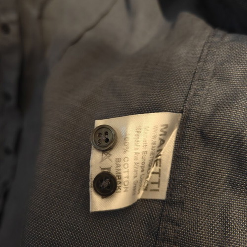 Manetti Cotton Shirt Slim Fit Medium Used, Gray