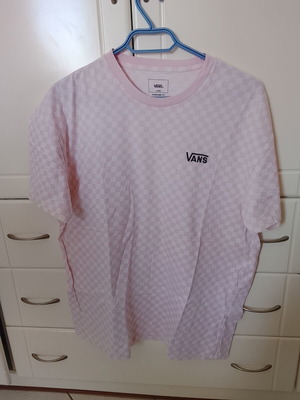 Μπλούζα κοντομάνικη unisex Vans μεταχειρισμένη, νούμερο Large, ροζ καρό