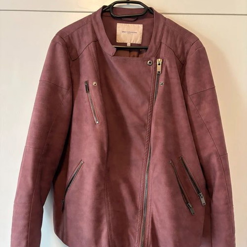 Suede-type jacket pink women's plus size Only new
