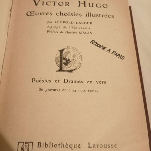 Complete poems of Victor Hugo like new, Oeuvres choisies illustrees Poesie