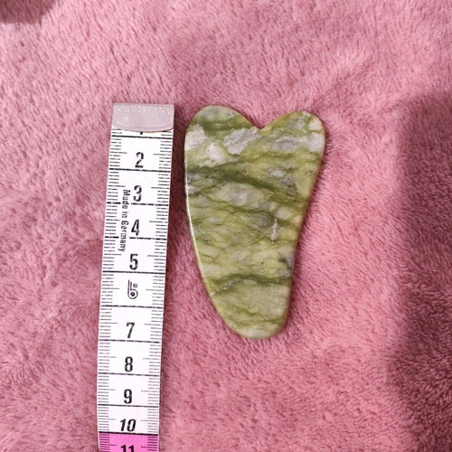 Gua Sha stone for facial massage new, green shade