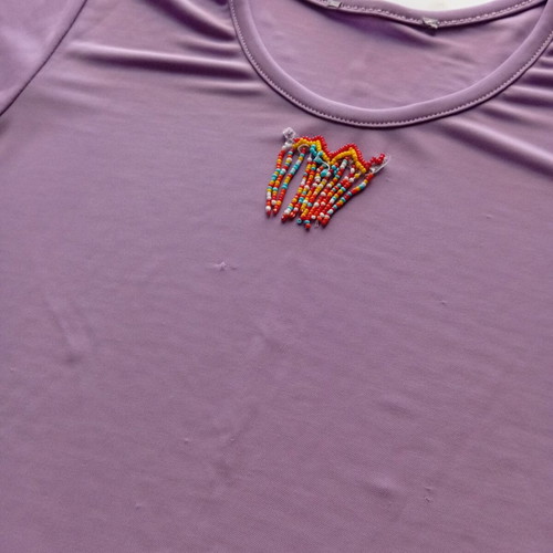 Purple t-shirt used with bead wear, size M